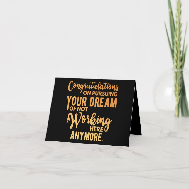 Congratulations on Pursuing Your Dream Note Card (Front)