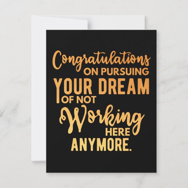 Congratulations on Pursuing Your Dream Save The Date (Front)
