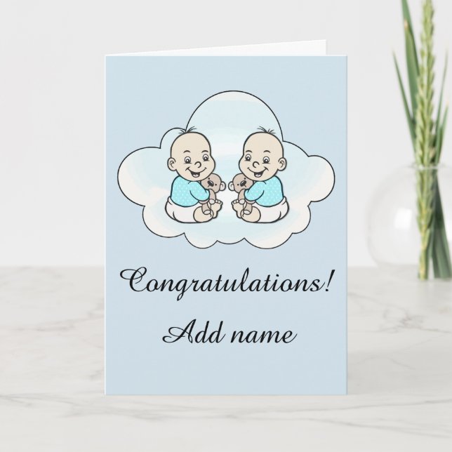 Congratulations on the birth of your twins card (Front)