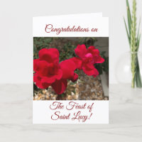 Congratulations on the Feast of Saint Lucy,