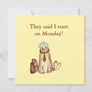 Congratulations on the New Job card, cute dog  Card