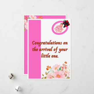 Congratulations on the occasion of a new baby girl holiday card