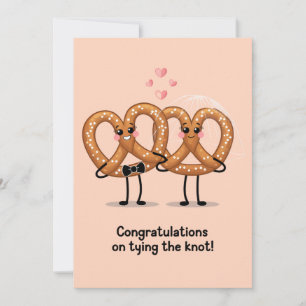 Congratulations On Tying The Knot Pretzel Funny Invitation