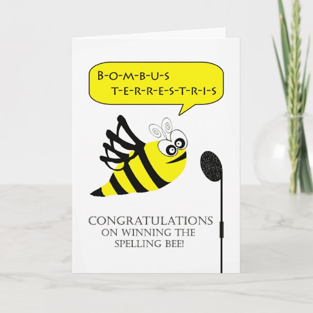 Congratulations on Winning Spelling Bee Card (Front)
