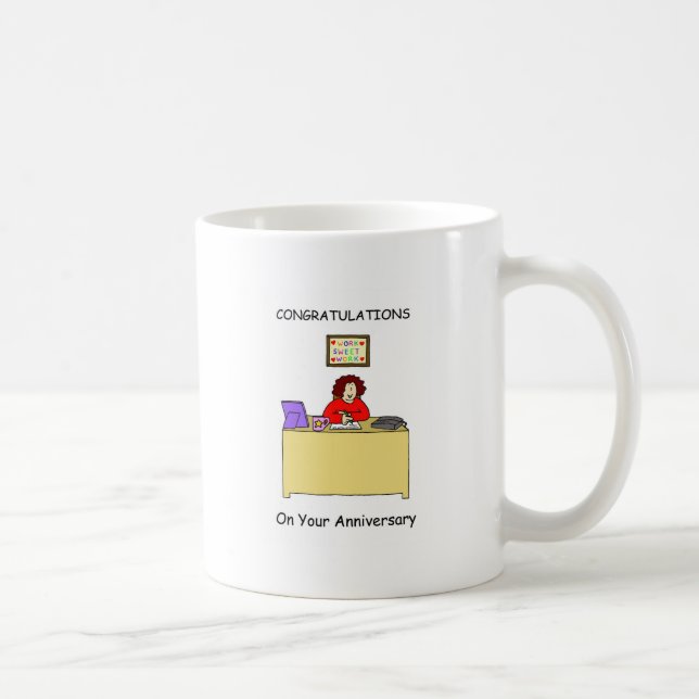 Congratulations on Work Anniversary for Female. Coffee Mug (Right)
