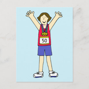 Congratulations on your 50th marathon for a woman. postcard