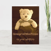 Congratulations on Your Adoption Teddy Bear Card