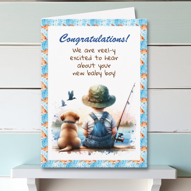 Congratulations on your Baby Boy | Fishing Themed Card (Creator Uploaded)