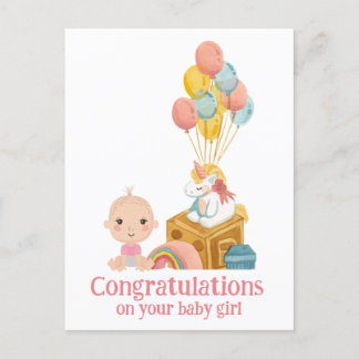 Congratulations on your baby girl card