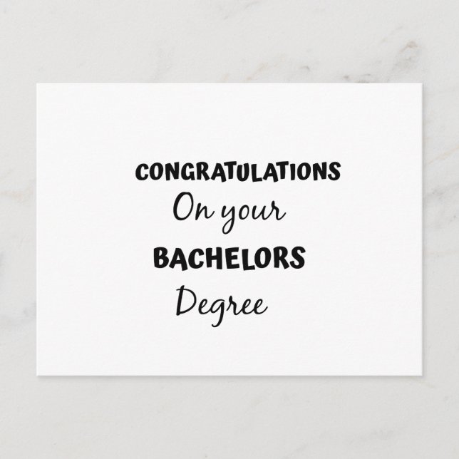 congratulations on your bachelors degree postcard (Front)