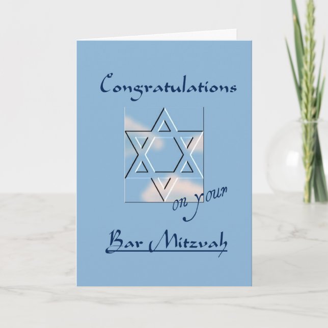 Congratulations on your Bar Mitzvah!-Blue Card (Front)