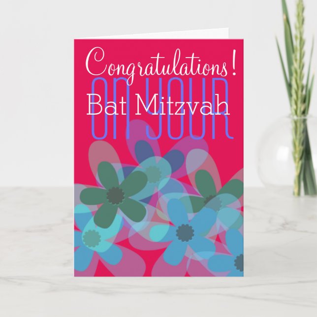 Congratulations on your Bat Mitzvah floral Card (Front)