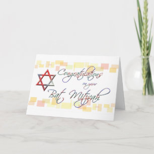 Congratulations on your Bat Mitzvah-Fun/Colourful Card