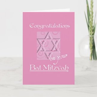 Congratulations on your Bat Mitzvah!-Pink Card