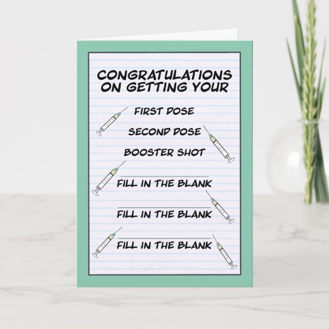 Congratulations on Your Coronavirus Shot Booster  Holiday Card (Front)