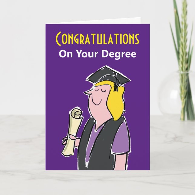 Congratulations on Your Degree - for a Female Card (Front)