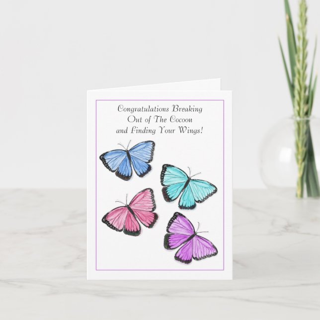 Congratulations on Your Divorce with Butterflies Card (Front)
