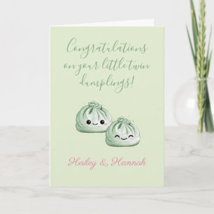 Congratulations On Your Dumplings, Twin Babies Card