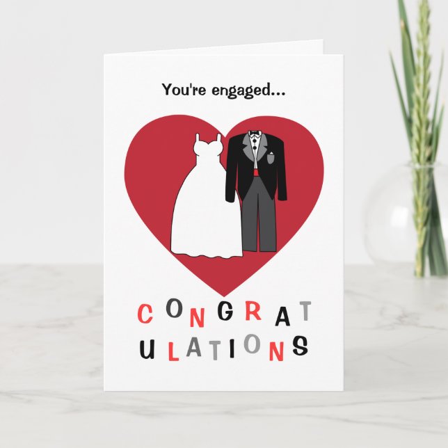Congratulations on your engagement bride & groom card (Front)