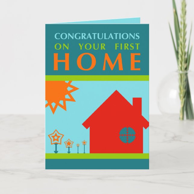 congratulations on your first home (crayolaShapes) Card (Front)