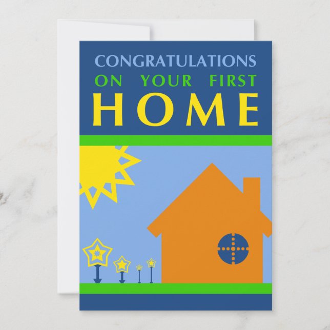 congratulations on your first home (mod shapes) invitation (Front)