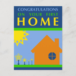 congratulations on your first home : pop shapes postcard
