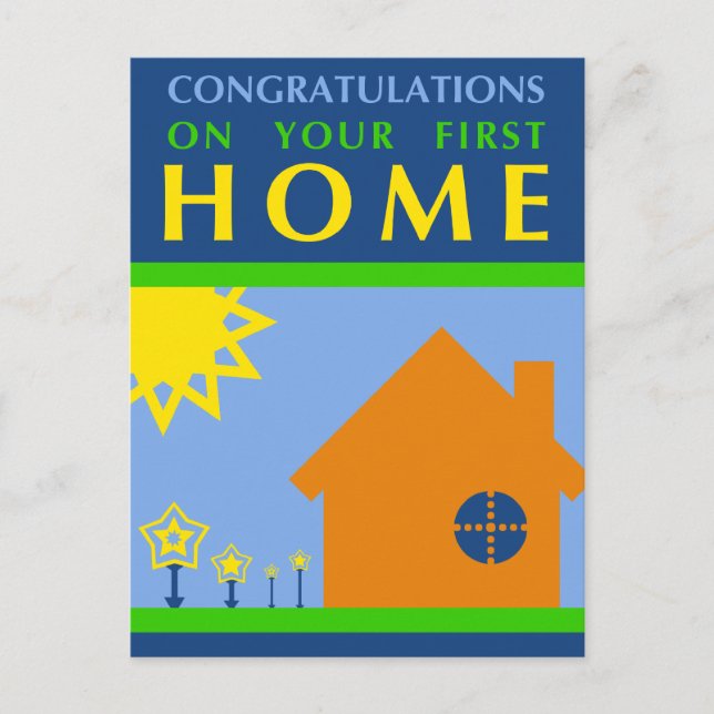 congratulations on your first home : pop shapes postcard (Front)