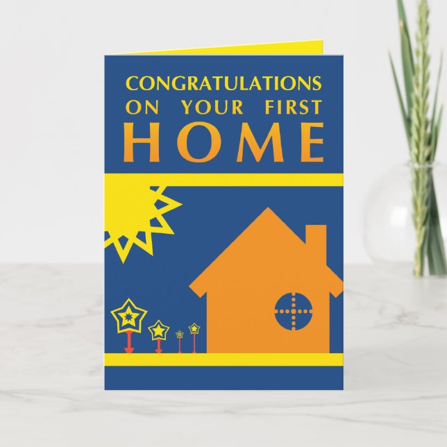 congratulations on your first home (sunset shapes) card (Front)