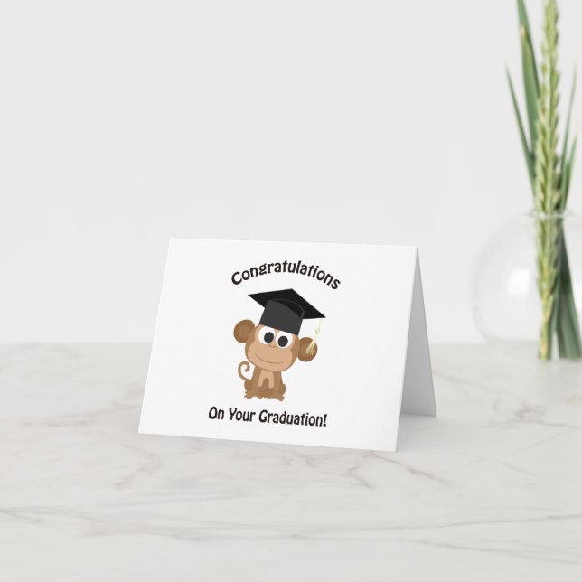 congratulations on your graduation monkey card (Front)
