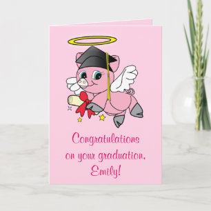 Congratulations on Your Graduation Pig Angel Card