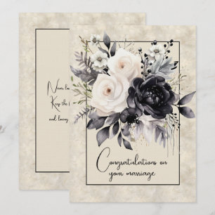 Congratulations on your marriage floral bouquet   card