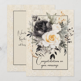 Congratulations on your marriage floral bouquet   card