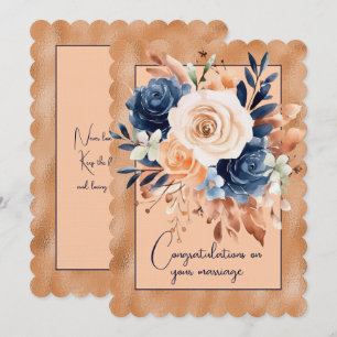 Congratulations on your marriage floral bouquet   card