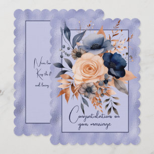 Congratulations on your marriage floral bouquet   card
