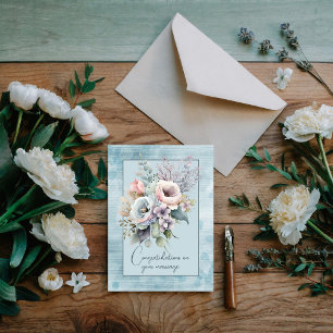 Congratulations on your marriage floral bouquet card