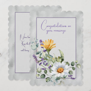 Congratulations on your marriage floral bouquet   card