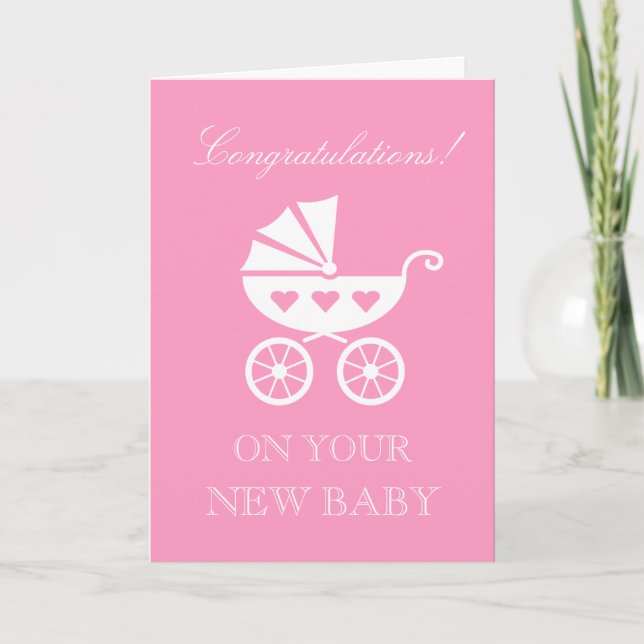 Congratulations on your new baby girl daughter card (Front)