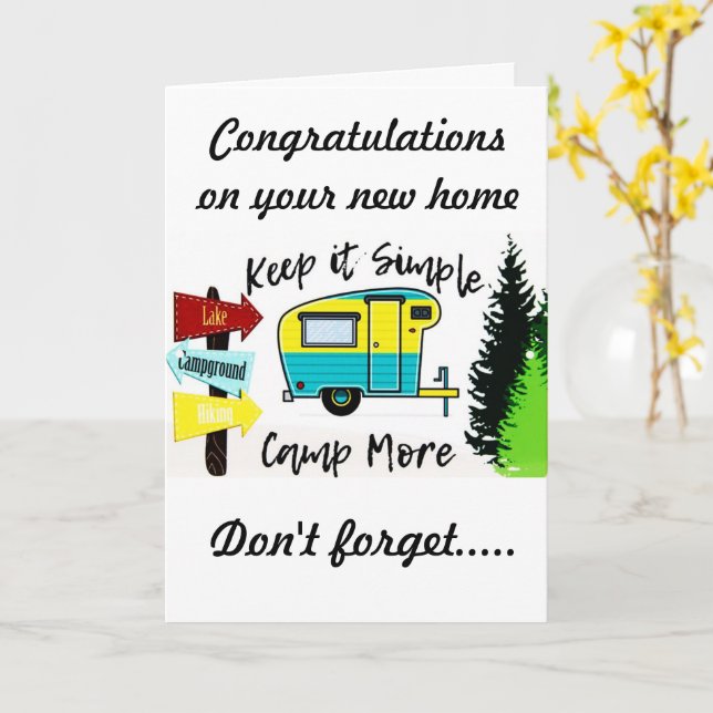 **CONGRATULATIONS ON YOUR NEW CAMPER** CARD (Yellow Flower)