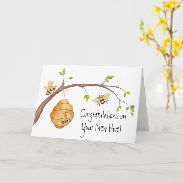 Congratulations on your New Hive | New House Card (Yellow Flower)