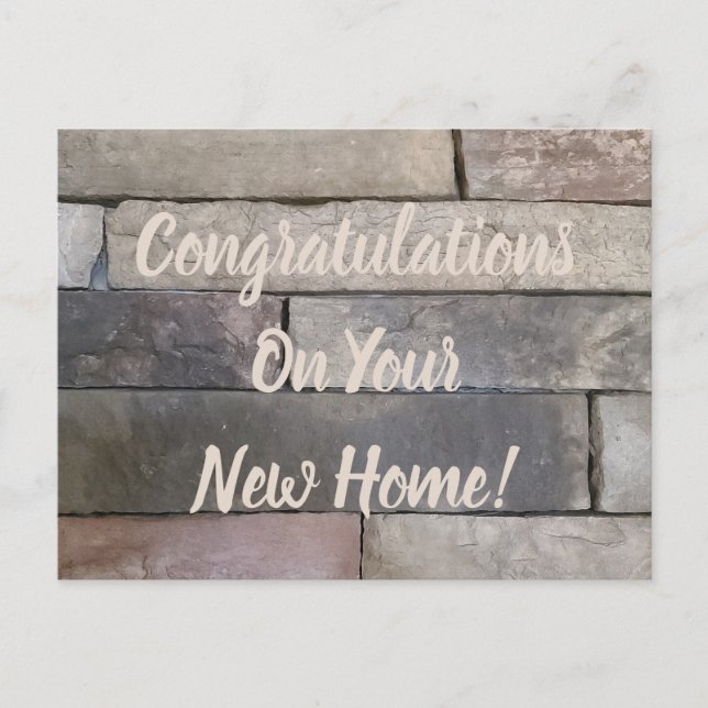 Congratulations On Your New Home Brick Decor Postcard (Front)