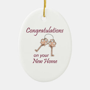 Congratulations On Your New Home Ceramic Tree Decoration
