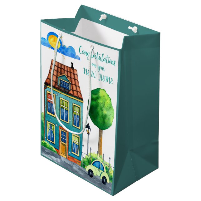 Congratulations on Your New Home Medium Gift Bag (Front Angled)
