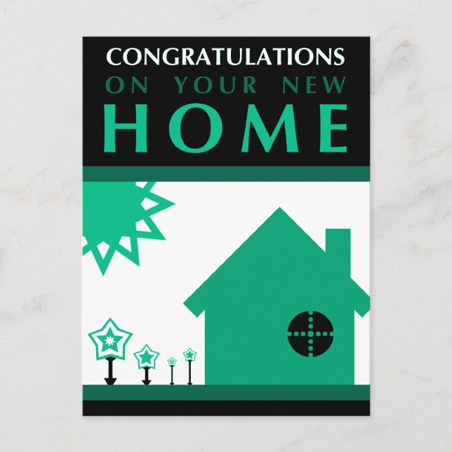 congratulations on your new home : pop shapes announcement postcard (Front)