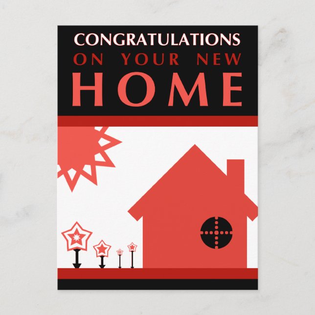 congratulations on your new home : pop shapes announcement postcard (Front)