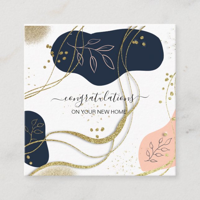 congratulations on your new home real estate agent square business card (Front)