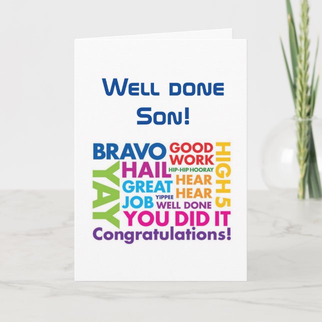 *CONGRATULATIONS ON YOUR NEW JOB* SON CARD (Front)