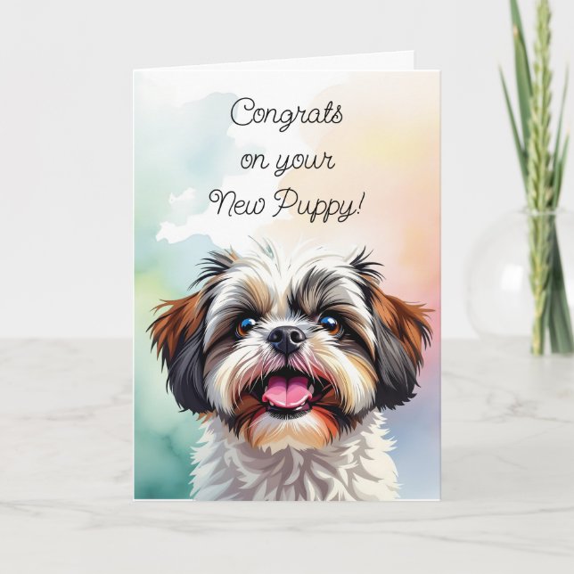 Congratulations on your New Puppy | Shih Tzu  Card (Front)
