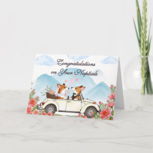 Congratulations on Your Nuptials Married Corgis  Card