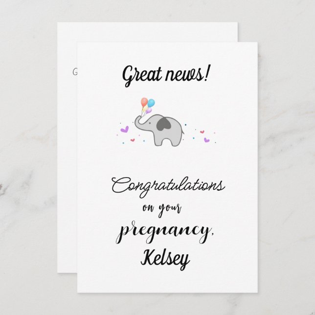 Congratulations On Your Pregnancy, Customisable Holiday Card (Front/Back)