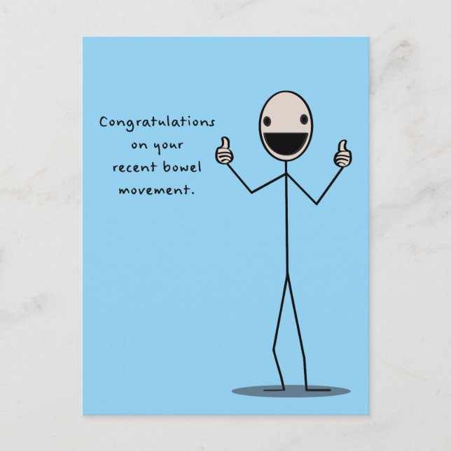 Congratulations On Your Recent Bowel Movement Postcard (Front)